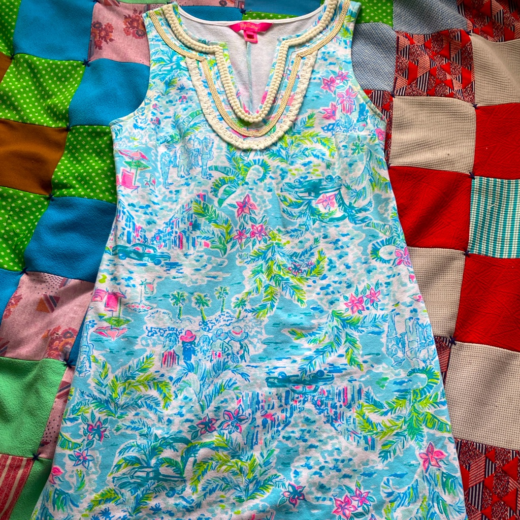 Lilly Pulitzer Harper Shift Dress “What A Lovely Place” Pattern Size S